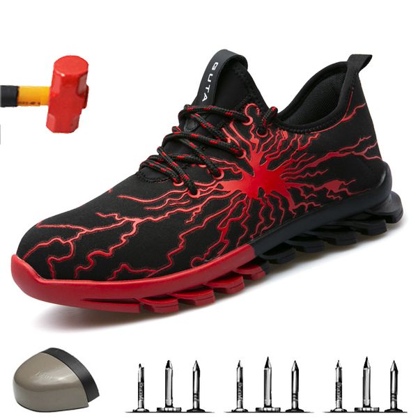 

anti-smashing puncture men's boots autumn and winter non-slip wear-resistant work boots indestructible safety shoes, Black