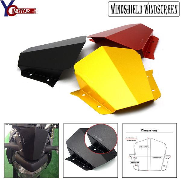 

for yamaha mt09 mt-09 fz09 fz-09 fz 09 mt 09 2014 2015 2016 2017 aluminum motorcycle accessories motorbike windshield windscreen