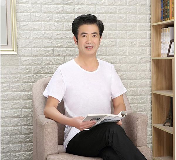 

2019 new tee shirt homme undershirt camiseta interior undershirt men 375, Black;brown