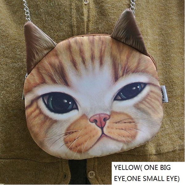 

2020 new cute cat canvas bag women small chain shoulder crossbody bag female animal print messenger ladies purse phone