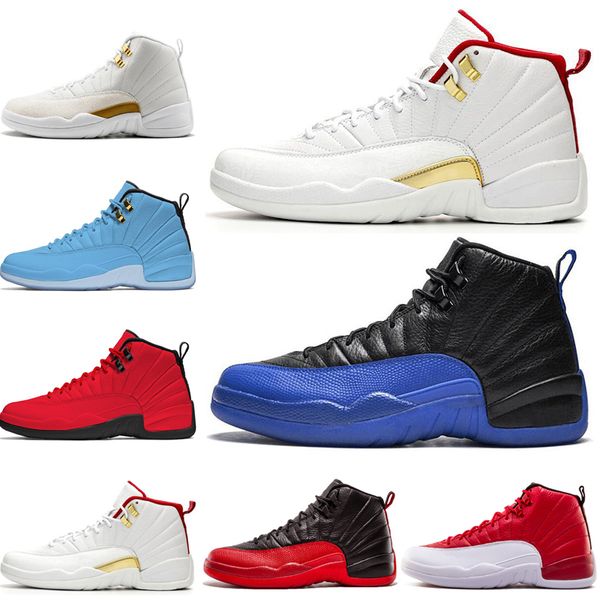 

FIBA 12s Basketball Shoes 12 Men Reverse Taxi Game Royal Dark Grey Playoffs Winterized WNTR Mens Trainers Outdoor Sports Sneakers 7-13