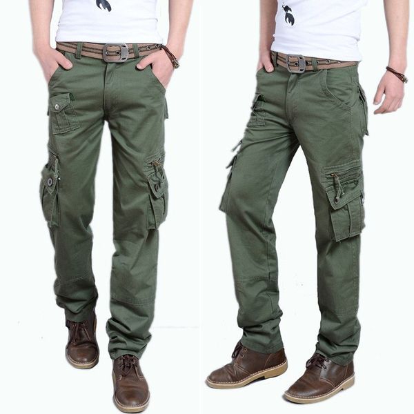 

tactical pants male camo jogger casual plus size cotton trousers multi pocket style army camouflage men's cargo pants, Black