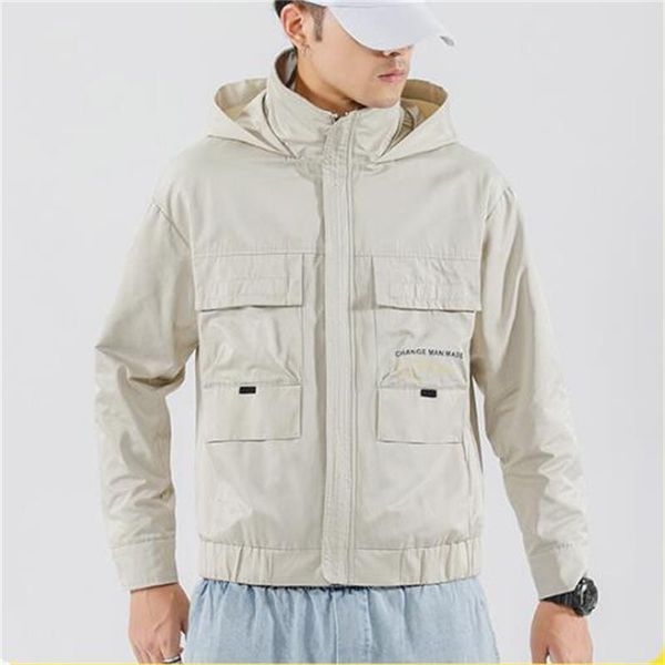 

men's new style of japanese jacket korean version fashion explosion casual fashion trend qiu dong hooded jacket youth, Black;brown