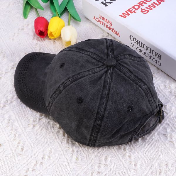 

fashion denim baseball cap retro baseball cap peaked cap for women men (black