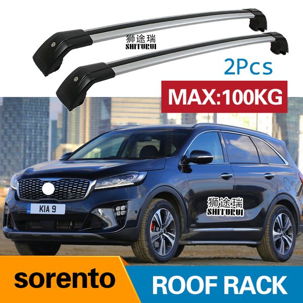 

shiturui 2pcs roof bars for kia sorento [2015-today] aluminum alloy side bars cross rails roof rack luggage carrier