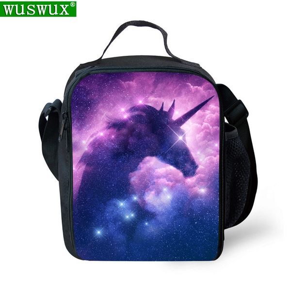 

children lunch bag fashion 3d printing thermal insulated bag travel casual insulated picnic thermo for kids, Blue;pink