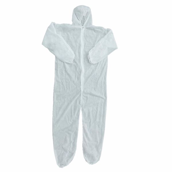 

500шт одноразовый комбинезон пылезащитный костюм Сиамский нетканый пылезащитный костюм белый труд безопасно защита безопасности одежда