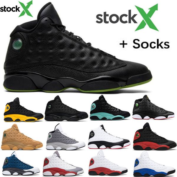 

new altitude 13 13s hyper royal island green mens basketball shoes women lakers reverse he got game chicago flint sport sneakers with box, Black