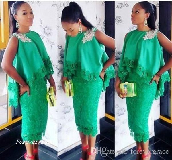 

aso ebi style women cocktail dress lace tea length short holiday club wear homecoming party dress plus size custom make, Black