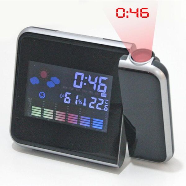 

digital temperature humidity timing clock time date lcd display projector