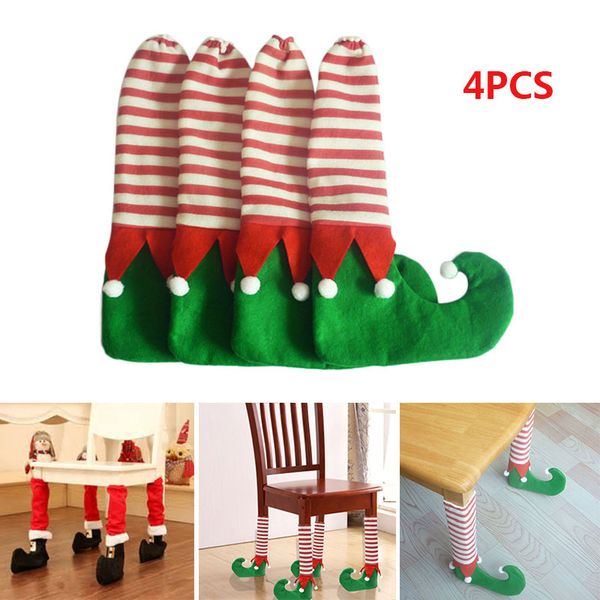 

4pcs christmas chair table leg foot socks bag prevent scraping decorations gift