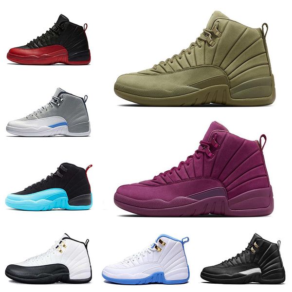 

Winterized WNTR 12 12s Mens Basketball Shoes Taxi Wings Black Nylon Bulls French Blue men Sport Sneakers 7-13 Wholesale Drop Ship