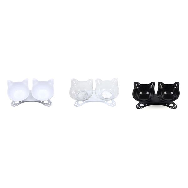 

pet cat elevated bowls durable double bowls raised stand cat feeding & watering supplies dog feeder pet supplies