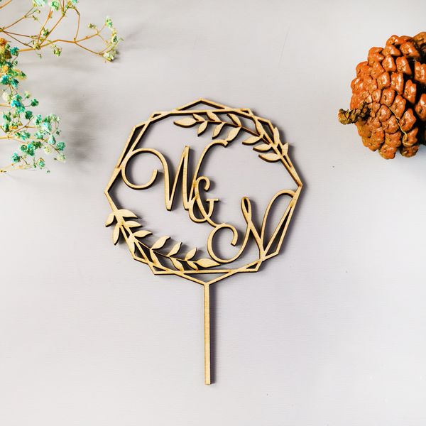 

custom mr and mrs name initials wedding cake er,personalized couple wedding decor,rustic party wreath decor for anniversary
