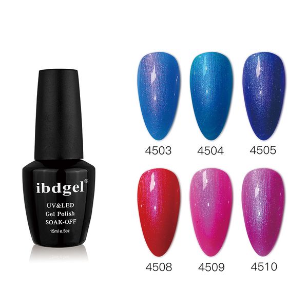 

ibdgel 12pcs/set art shining nail gel polish bright pearl gel color series uv led soak off brand 15ml big capacity, Red;pink