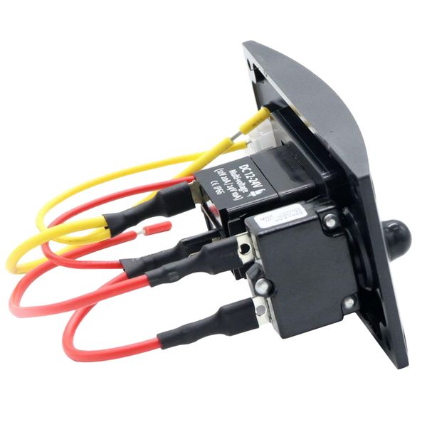 

marine boat car on-off rocker switch dpdt waterproof 12v 24v with red led light