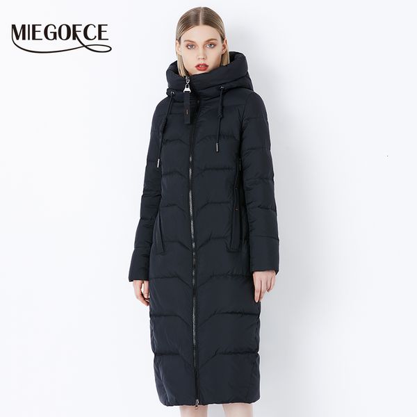 

miegofce 2019 winter women collection stylish and fashionable bio fluff outerwear collection warm long coat from bio fluff sale y190926, Black;white
