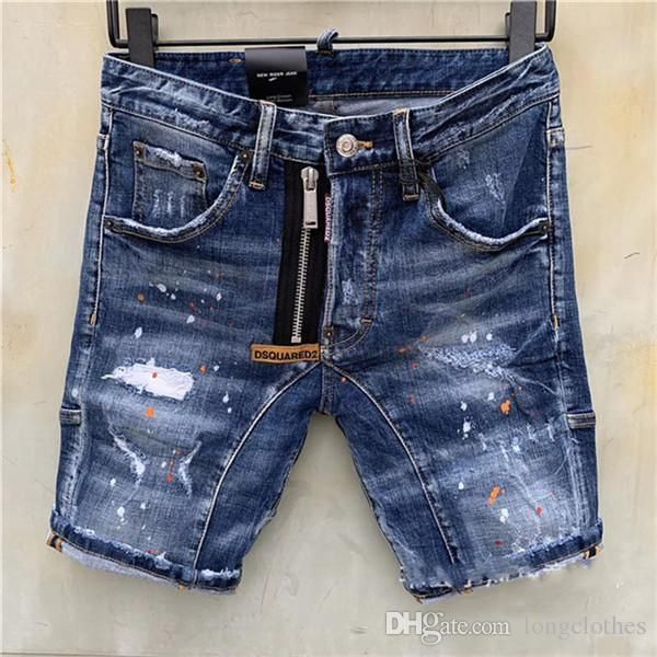 

2020 new arrival designer shortsmen short men denim embroidery pants fashion holes trousers it size designer shorts, Blue