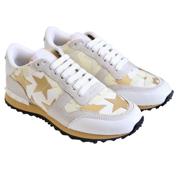 

2019 womens men's casual shoes camouflage leather tie lovers shoes luxury rivet flat shoes boxed t01, Black