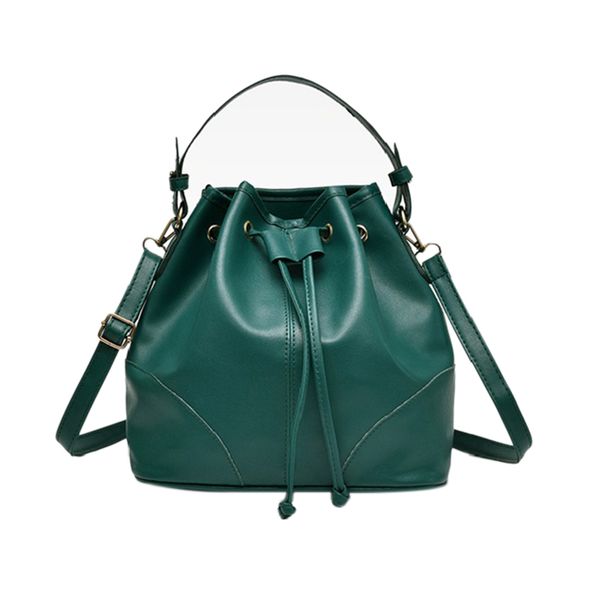 

leather drawstring bucket bags for women designer handbags crossbody shoulder daily bag