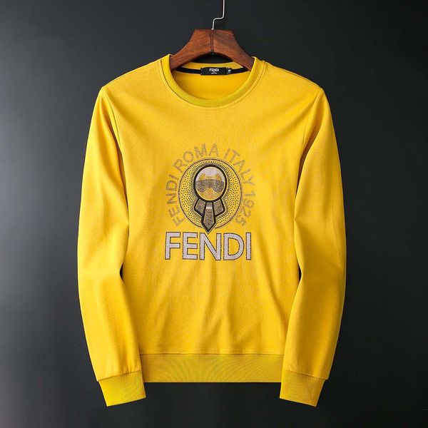 

fends designer luxury mens sweatshirts tide brand hoodie glitter letters logo cute pattern black white yellow wild hoodie, White;black