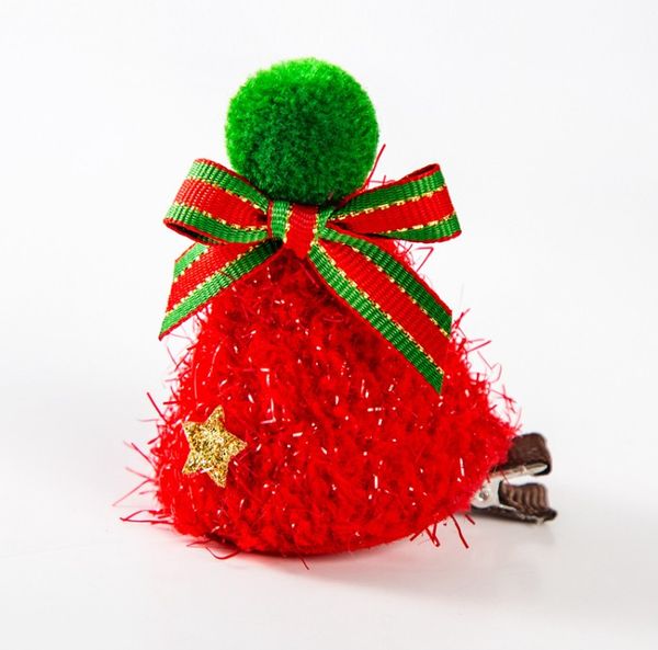 Xmas Baby Girls Hair Accessories Stereo Christmas Tree Sequin Star