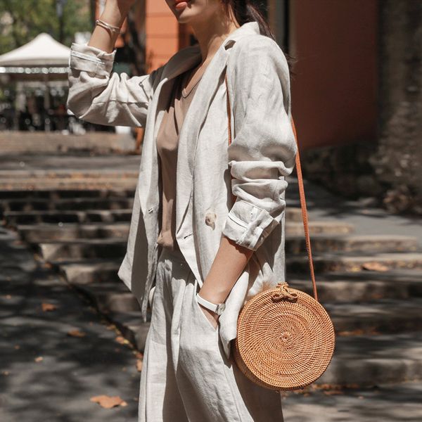 

arpimala 2019 round straw bags women summer rattan bag handmade woven beach cross body bag circle bohemia handbag bali mx191216