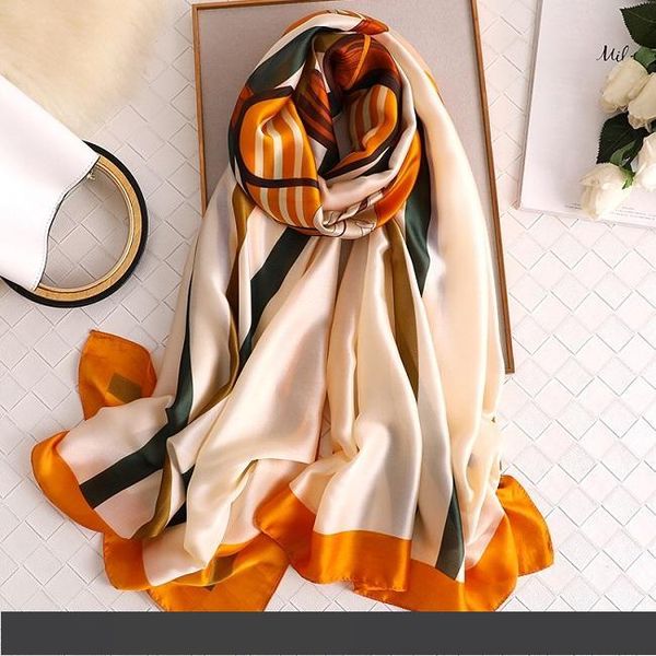 

2020 классический стиль женщины шарф весна шелковые шарфы шали леди обертывания мягкая пашмина женский echarpe оптовая бесплатная доставка, Blue;gray