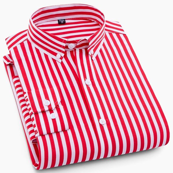 

2019 new мужчины полосатые рубашки вскользь мужская с длинным рукавом slim fit бизнес мужчина социальные рубашки платья no карманные, White;black
