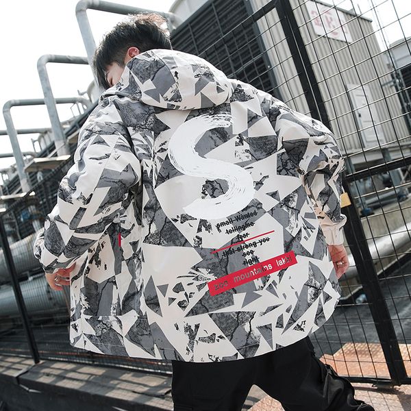 

high street camouflage jackets men autumn japanese streetwear cargo coat men casual hip hop jacket windbreaker harajuku 4xl, Black;brown