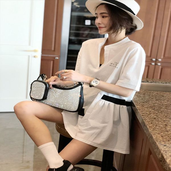 

brahman li si large size white disappearing t- women's shirt medium and long large short sleeve t-shirt 2020