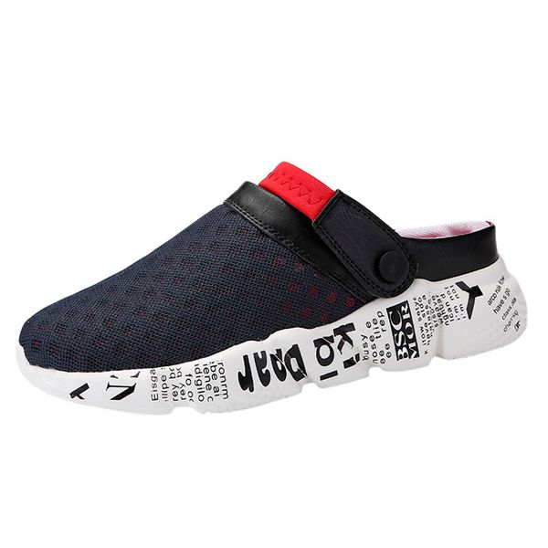 

sagace men's sandals summer breathable mesh men's lightweight outdoor casual solid color sandals tide shoes mesh beach shoes, Black