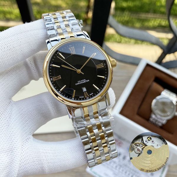 

men watches automatic movement 316l stainless wristwatch waterproof 40*12mm 316l stainless steel mechanical watch for men11, Slivery;brown