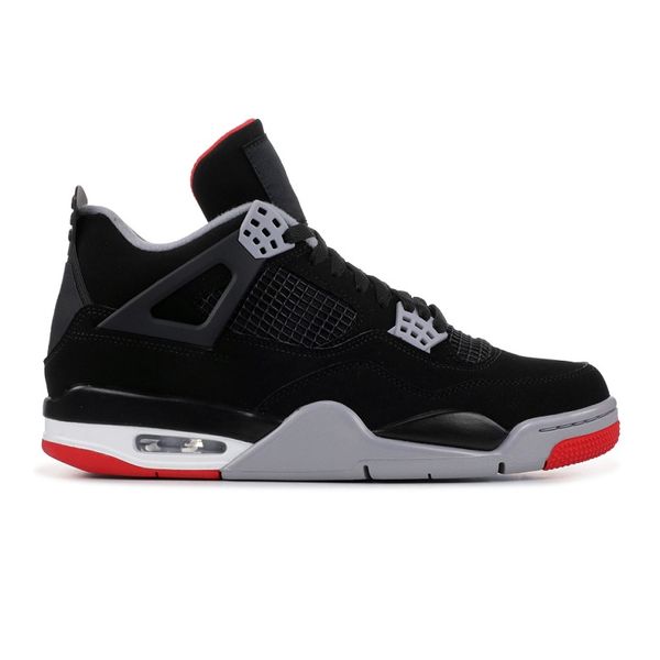 

4 bred black red sneaker 4s basketball shoes 2019 version man women trainers classic sneakers with box