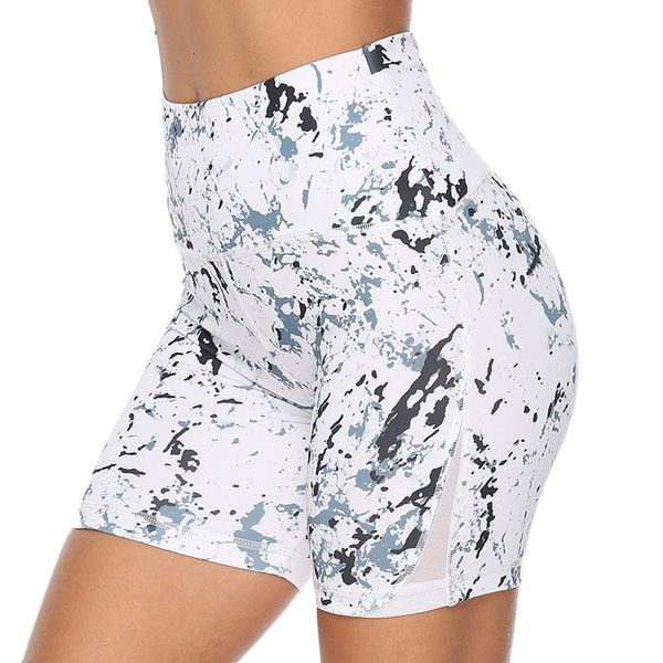 

summer women print yoga short sports tight and hips high waist thread bicycles athletic sweatpants for female 2019 sale, White;red