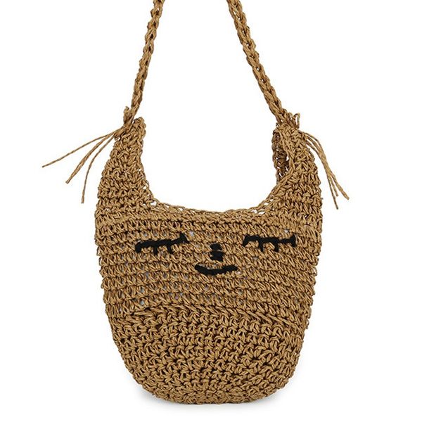 

jhd-woven bag female bag shoulder messenger sweet cute straw fashion beach