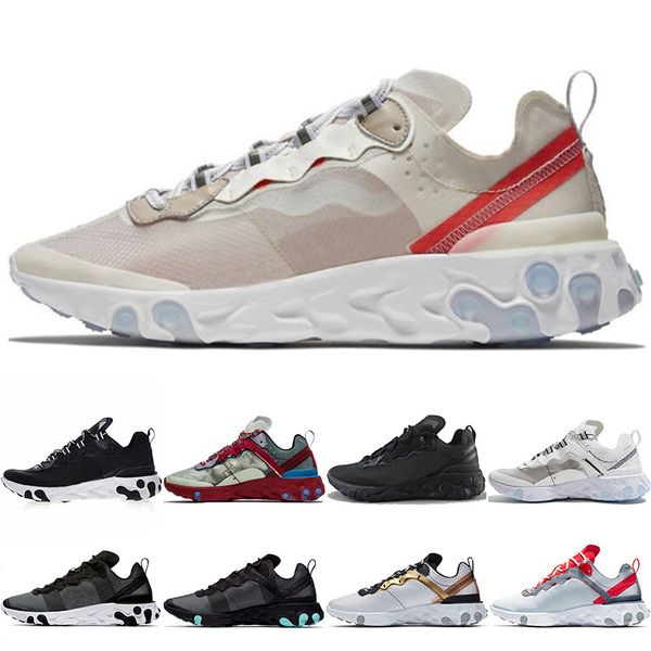 

fashion brand react element 87 55 sail black full white women total designer shoes orange mens solar red sports sneakers size 36-45