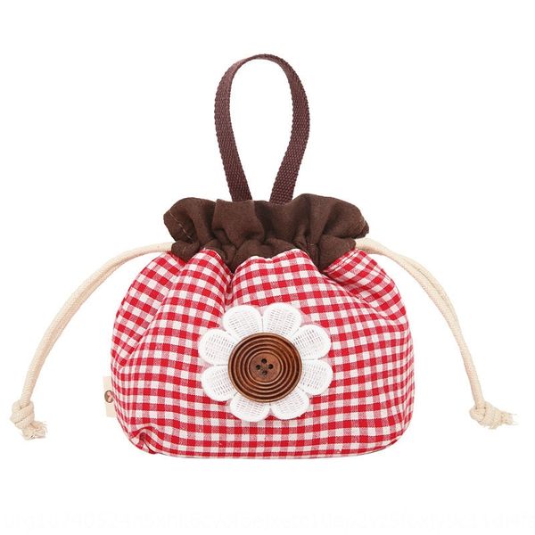 

three-color patch fabric drawstring hand carry-on storage hand storage bag mobile phone change bag