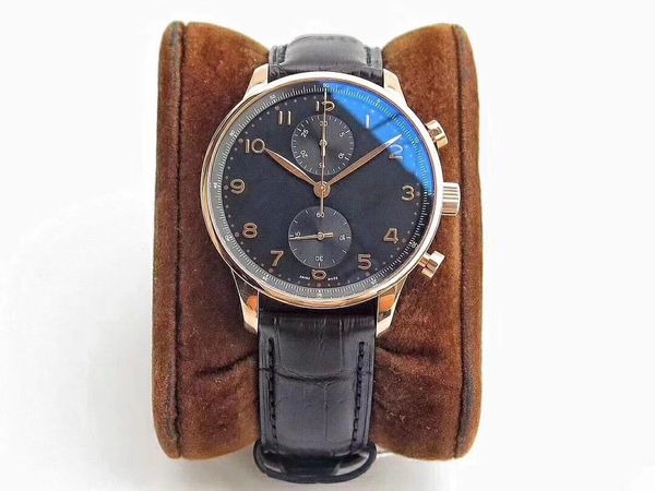 

Wri t watch zf factory 41mm portugue e iw371402 chronograph working leather band wi eta 7750 movement automatic men watch