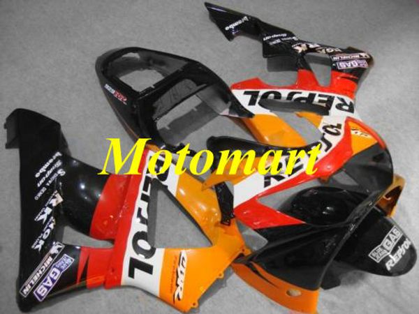 Kit carenatura per stampaggio iniezione per HONDA CBR900RR 929 00 01 CBR 900RR 2000 2001 ABS Set carenature rosso arancio nero + regali HD05