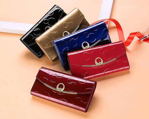 New Season Women Round Hasp Long Wallets Card Titulares Designer Fashion Lady Zipper Telefone embreagem de moedas Bolsas de funções multi -funcito