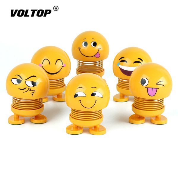 

smile face car decoration accessories for girls pendant interior shake head jumping doll ornaments christmas gift