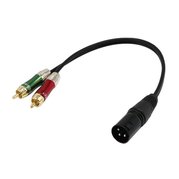 

dual rca to xlr male splitter patch cable heavy duty male stereo audio cable