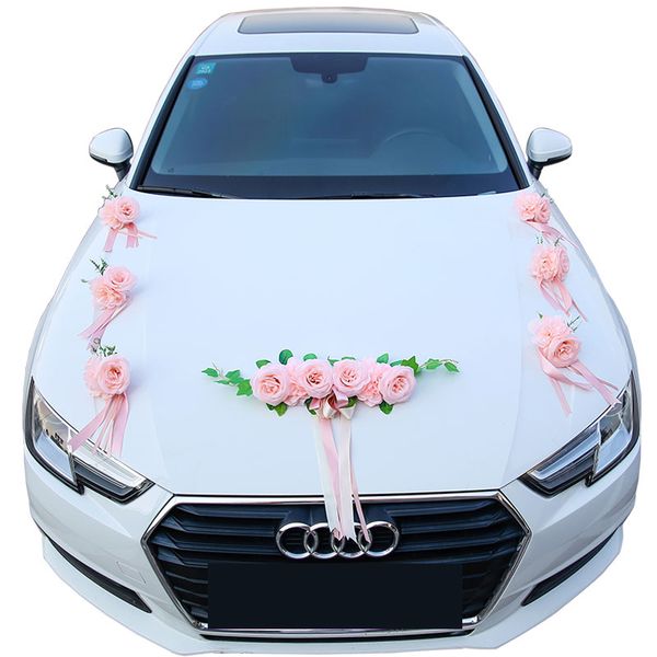 

romantic wedding car decoration style wedding decoration flower european artificial flower rose head h