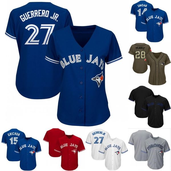 

Lady & Youth #27 Vladimir Guerrero Jr. Jersey Toronto 6 Marcus Stroman 14 Justin Smoak 15 Randal Grichuk 38 Socrates Brito Blue Jays Jerseys