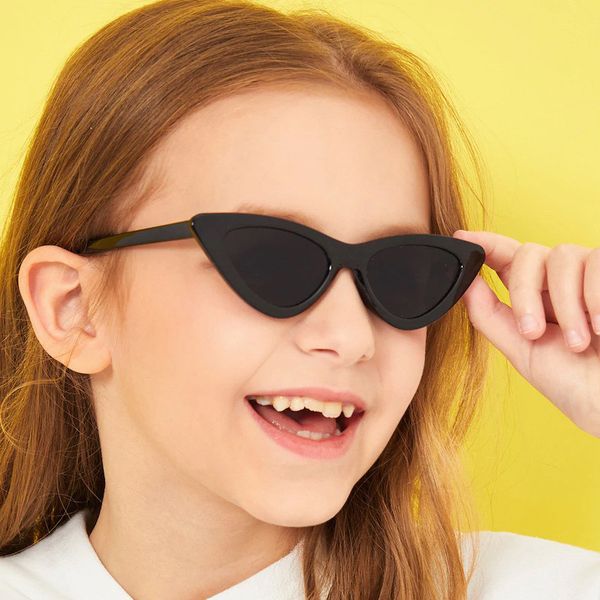 

uv400 new cat eye kids sunglasses fashion brand child sun glasses anti-uv baby sun-shading girl boy sunglass, White;black