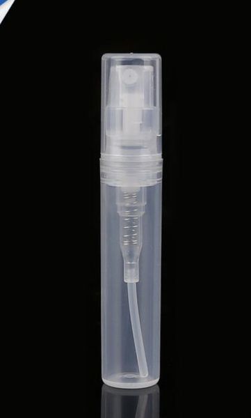 Tubo contenitore per profumo cosmetico vuoto con atomizzatore per bottiglia di profumo spray trasparente in plastica da 2 ml all'ingrosso