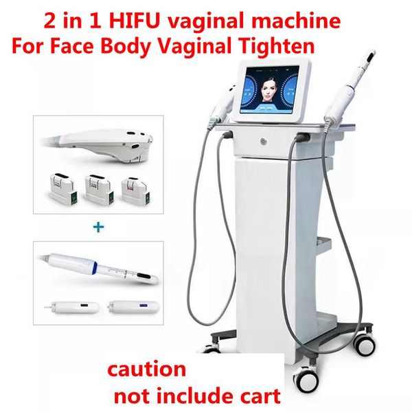2 in 1 Çok fonksiyonlu Anti-kırışıklık Cilt Gençleştirme Ultrason HIFU Makinesi Vajinal Sıkma Yüz Vücut Masaj Güzellik Salonu Ekipmanları