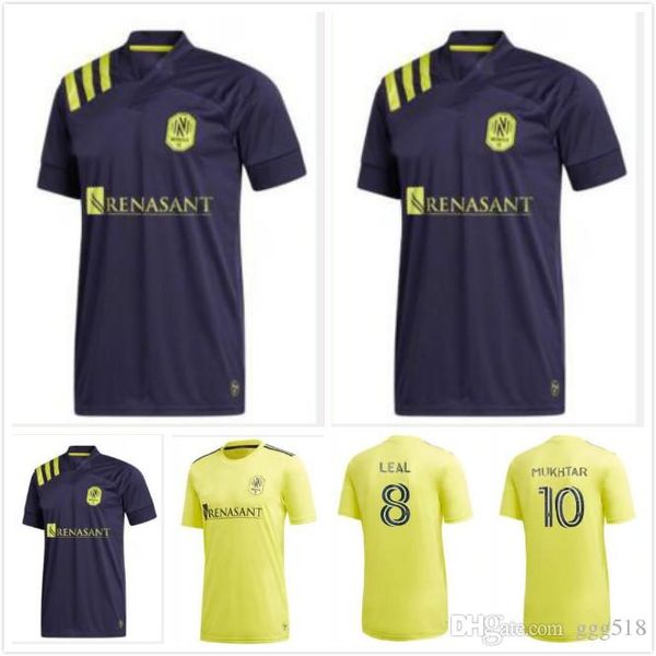 

ng 2020 2021 nashville sc soccer jersey 20 21 nashville home yellow football shirt leal mukhtar forever gold, Black;yellow
