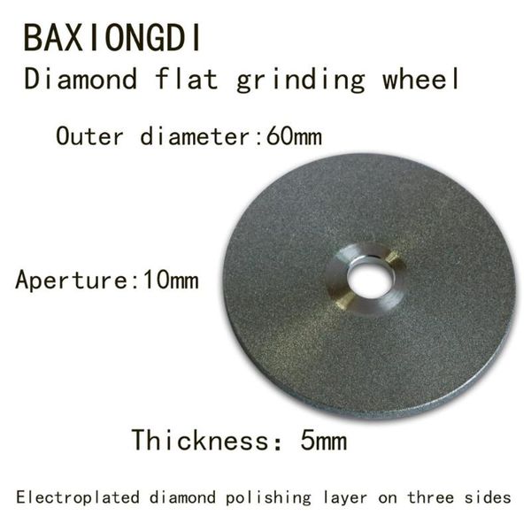 

60mm lapidary grit 46-600 diamond grinding wheel coated facing side face abrasive disc broadside arbor 10mm tools for gemstone